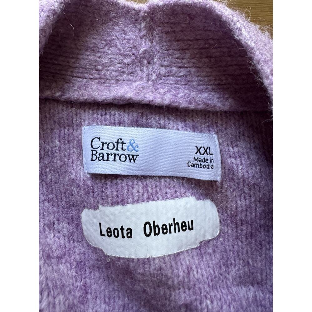 Croft & Borrow Women Size XXL Knit Open Front Cardigan Sweater Purple Classic‎ - Picture 3 of 12